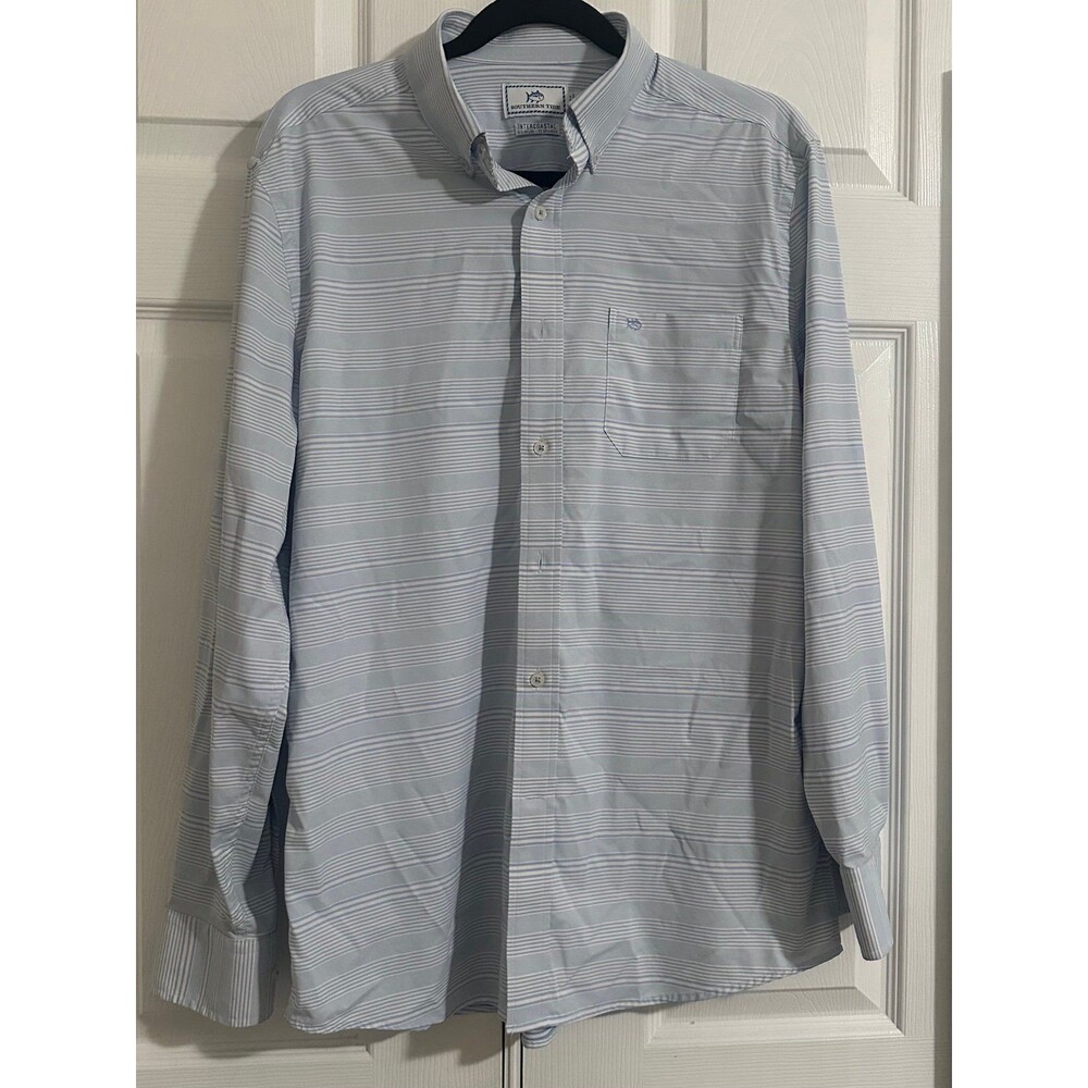 Southern Tide Intercoastal Performance Striped Sport Shirt Men's Medium